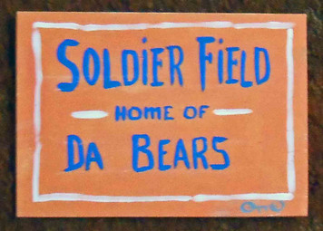 Soldier Field Sign Painting by Chicago Street Artist Otto