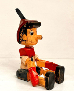 HAND CARVED PINOCCHIO - - Jointed - COLLECTORS ITEM
