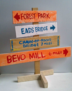 St Louis Direction Sign -  Forest Park, Eads Bridge, Bevo Mill by Jaybird