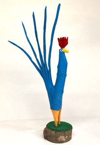 BLUE ROOSTER CARVING by Minnie Adkins (#19)