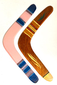 TWO DECORATED BOOMERANGS - 20" Tip to Tip - by Geo G Borum