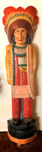 WOODEN INDIAN - 40" Tall - Hand Carved -