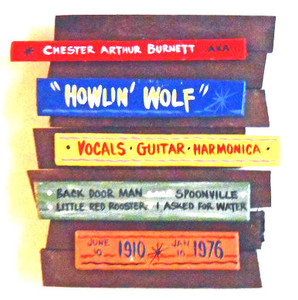 Howling Wolf Blue Wall Plaque - by George Borum