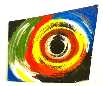 COLORFUL ABSTRACT - 12x 16" Odd Shape