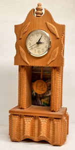 TRAMP ART "GRANDFATHERS CLOCK"  by GEO G BORUM  - (1913-2012)