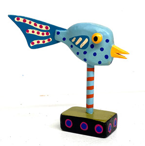 BLUE FISH w/ Polka Dots - A Wonderful MINI CREATION by Willard J. (#37)