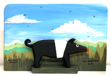 PIG CARVING with a Colorful Background (10) by Minnie & George