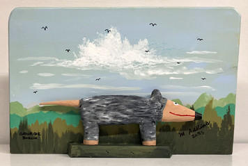 POSSUM CARVING with a Colorful Background (5) by Minnie & George