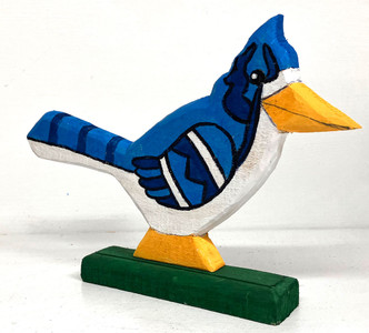 BLUE JAY BIRD CARVING (5) by Minnie Adkins