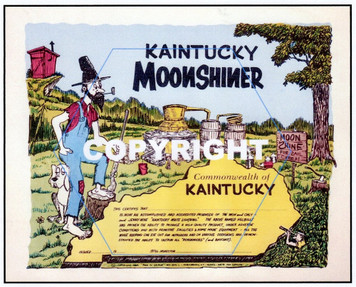 You'll get TWO - Kentucky MOONSHINER CERTIFICATES - 11" x 14"