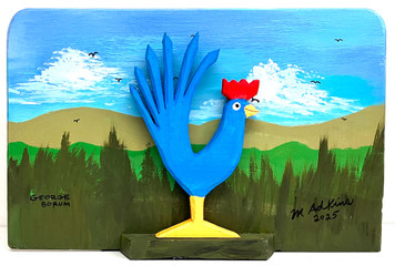 BLUE ROOSTER Display (41-SR) by Minnie & George