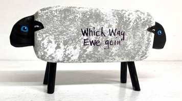 2 HEADED SHEEP CARVING (Funny) by Joann Butts