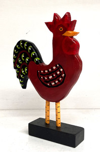 COLORFUL ROOSTER - 12" TALL - (#20) by Joann Butts