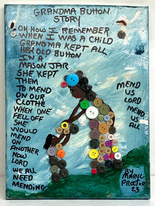 GRANDMA'S BUTTON STORY on Canvas (#5) by Mary Proctor
