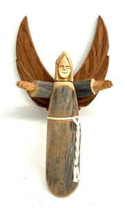 BEAUTIFUL ANGEL WOOD CARVING - Great Details