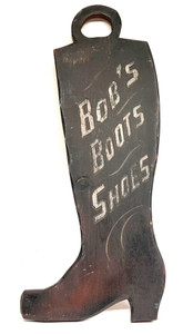 WOOD CARVED BOOT SIGN - 24" Tall by Geo G Borum