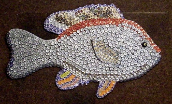 Giant Wall Hanging Bottle Cap Fish by George Borum