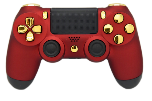 Red & Gold "Soft Touch" PS4 Controller