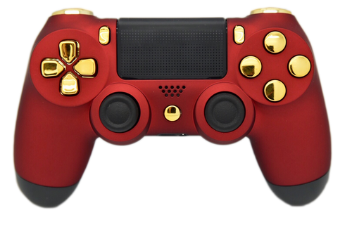 Red & Gold "Soft Touch" PS4 Controller