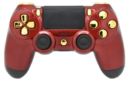 Red & Gold Glossy PS4 Controller | PS4