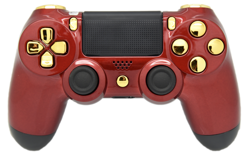 Red & Gold Glossy PS4 Controller | PS4