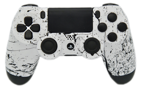 White & Black Splatter PS4 Controller | PS4