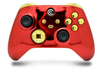Red Chrome & Gold Chrome Inserts Custom Xbox Series X|S Controller