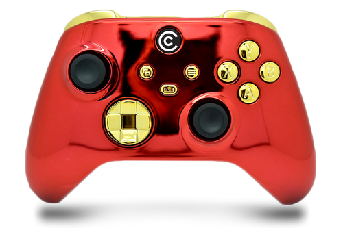 Red Chrome & Gold Chrome Inserts Custom Xbox Series X|S Controller 
