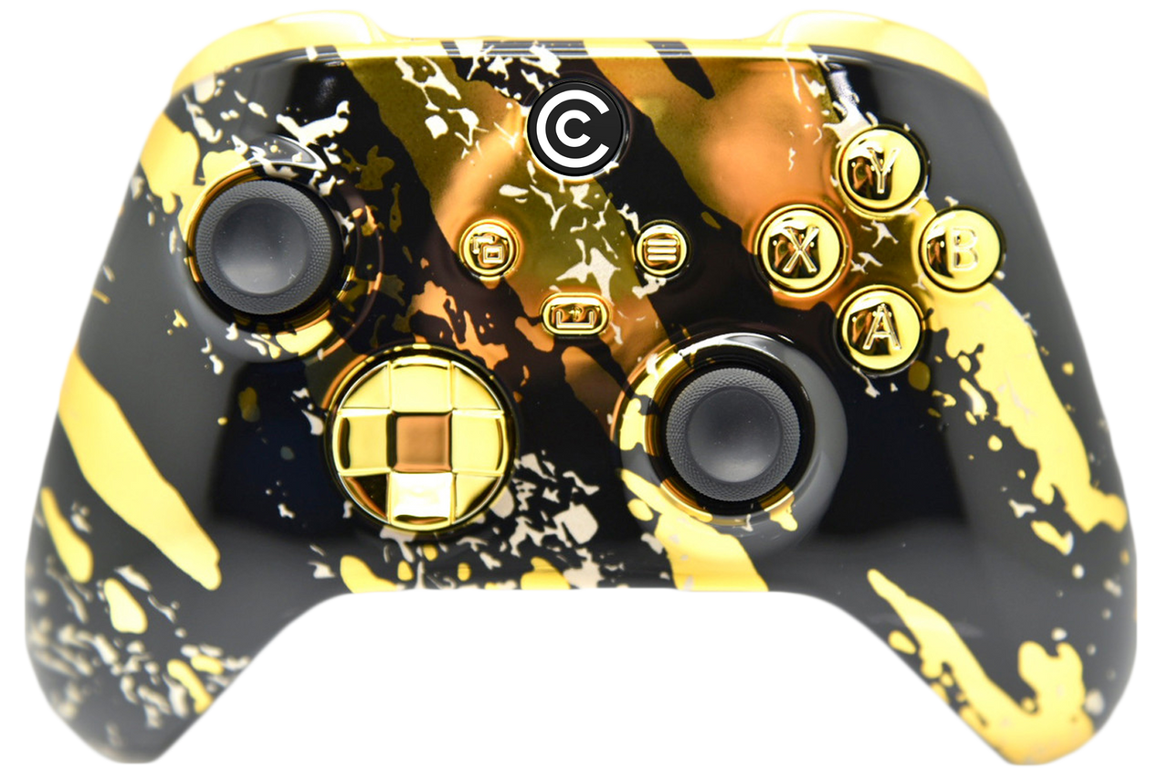 Gold Splatter Custom Xbox One S Custom Controller