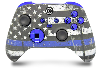Blue Line & Blue Chrome Inserts Custom Xbox Series X|S Controller 