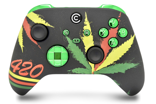 420 & Green Chrome Inserts Custom Xbox Series X|S Controller 