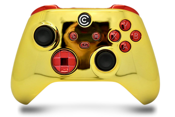 Gold & Red Chrome Inserts Custom Xbox Series X|S Controller