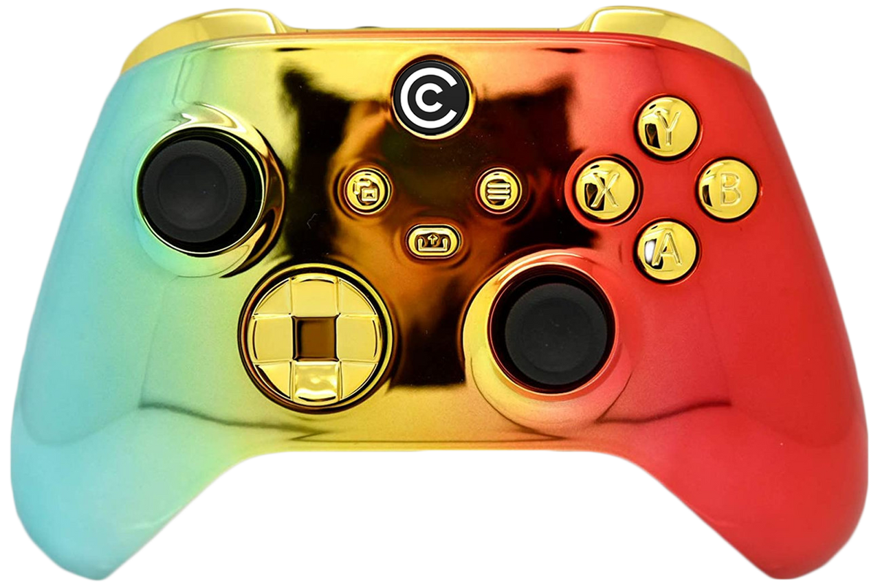 Rainbow Chrome W/ Gold Chrome Inserts Xbox Series X/S Custom Controller