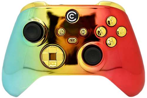 Rainbow Chrome W/ Gold Chrome Inserts Xbox Series X/S Controller | Xbox Series X/S
