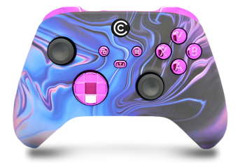 Blue & Purple Swirl & Purple Chrome Inserts Custom Xbox Series X|S Controller 