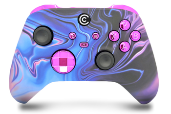 Blue & Purple Swirl & Purple Chrome Inserts Custom Xbox Series X|S Controller 