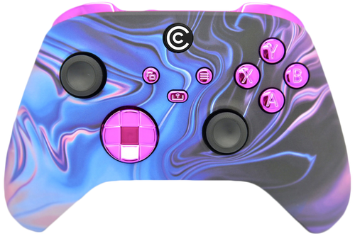 Blue & Purple Swirl W/ Purple Chrome Inserts Xbox Series X/S Controller | Xbox Series X/S