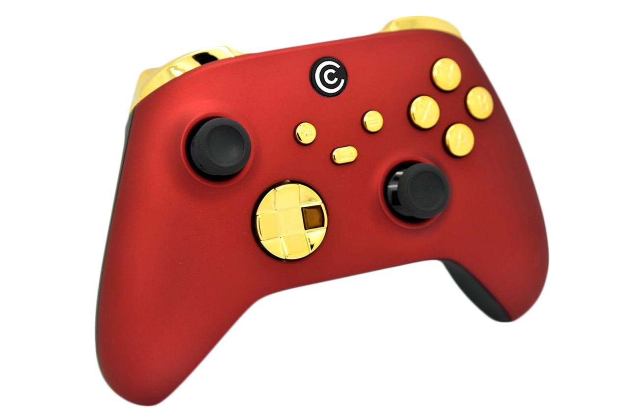 Red W/ Gold Chrome Inserts Xbox Series X/S Custom Controller