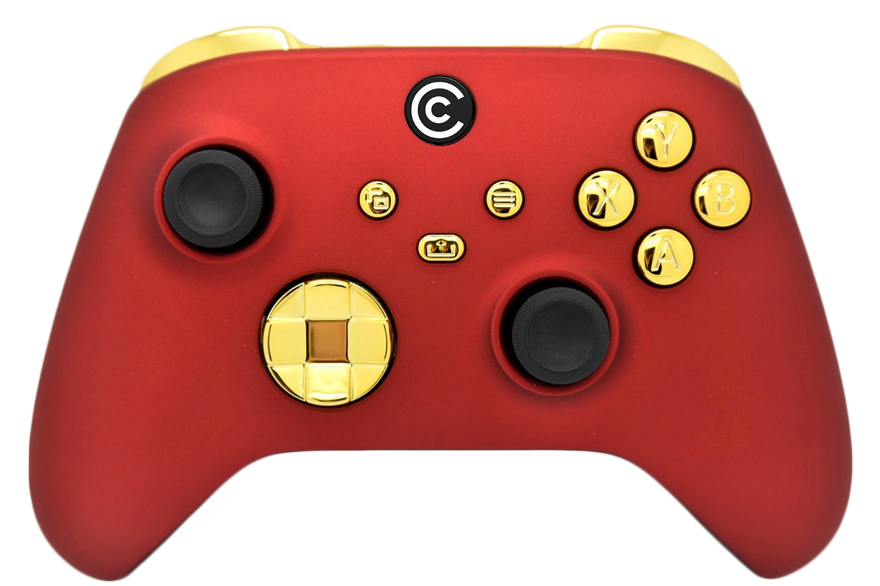Red W/ Gold Chrome Inserts Xbox Series X/S Custom Controller