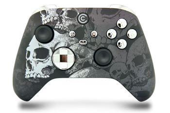 Black Skullz & Silver Chrome Inserts Custom Xbox Series X|S Controller 