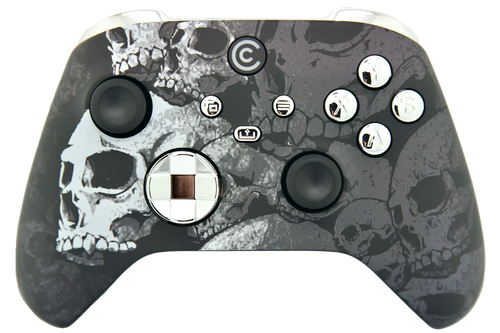 Black Skullz w/ Silver Chrome Inserts Xbox Series X/S Controller | Xbox Series X/S
