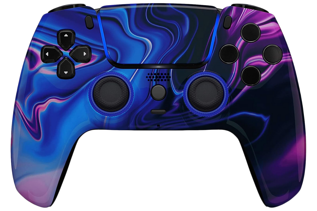 Blue & Purple Swirl Custom Controller For PS5