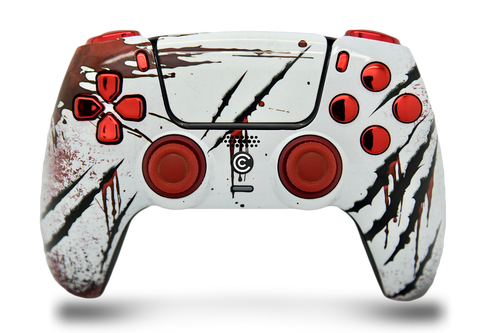Slasher & Red Chrome Inserts PS5 Controller | PS5