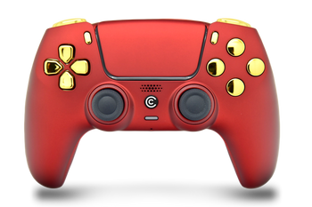 Red & Gold Chrome Inserts PS5 Controller | PS5