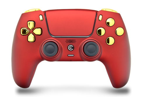 Red & Gold Chrome Inserts PS5 Controller | PS5