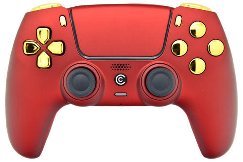 Red w/ Gold Chrome Inserts PS5 Controller | PS5