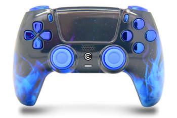 Blue Flame & Blue Chrome Inserts PS5 Controller | PS5