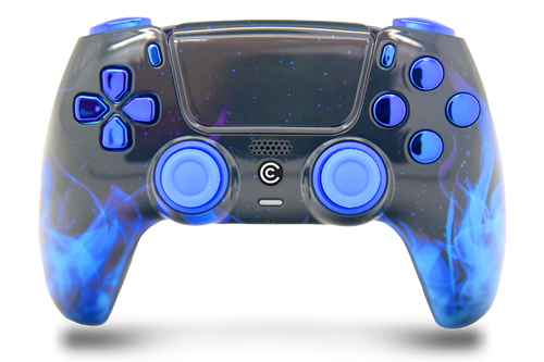 Blue Flame & Blue Chrome Inserts PS5 Controller | PS5
