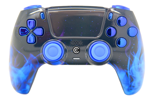 Blue Flame & Blue Chrome Inserts PS5 Controller | PS5