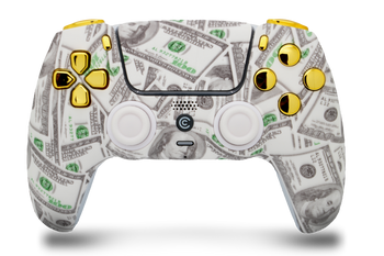 Money & Gold Chrome Inserts PS5 Controller | PS5